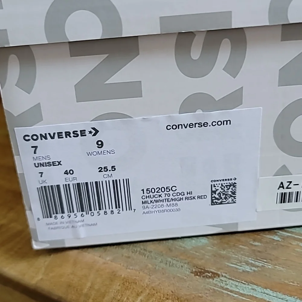 NWT Converse x Comme des Garcons Play Chuck Taylor 70 - SZ W9/M7 - Picture 2 of 8